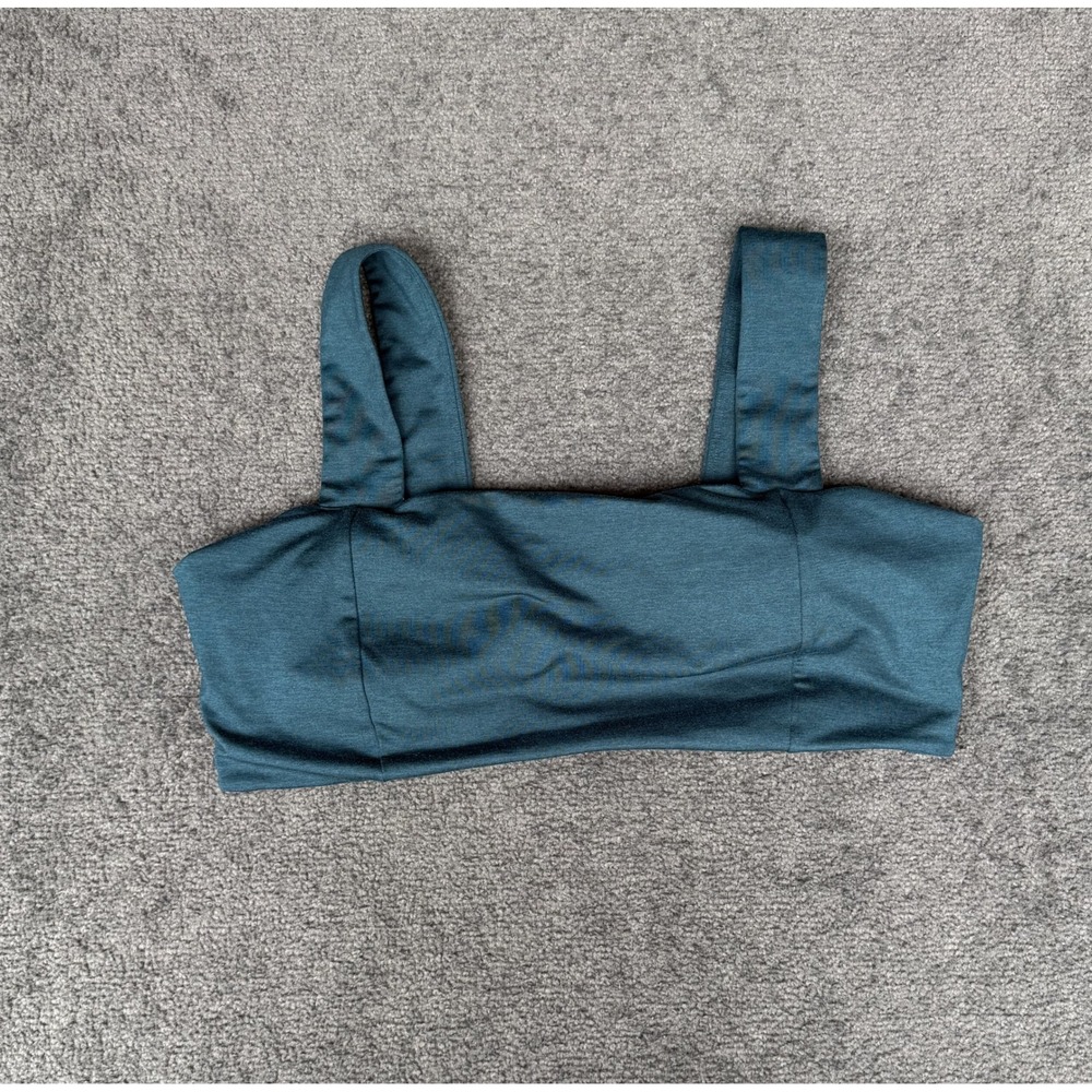 Old Navy CloudComfy Go-Dry Sports Bra XL Teal Square Neck Longline Bralette